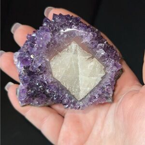 Amethyst with Calcite